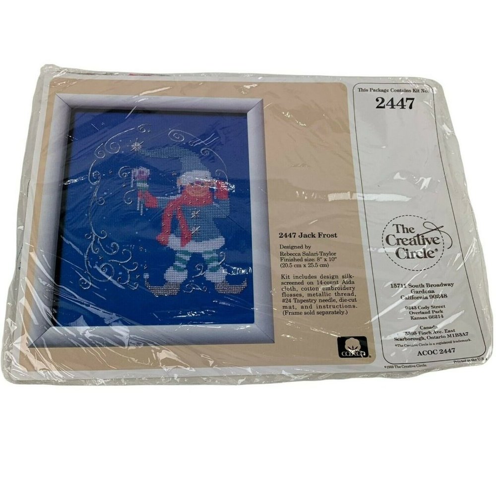 The Creative Circle Cross Stitch Kit 2447 Jack Frost Elf Winter Needlecraft 1988